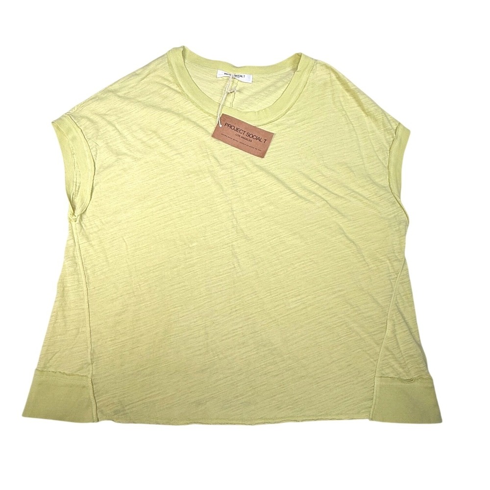 Project Social T Stop Playin Textured Tee Celery Green Small 10734-803 NEW